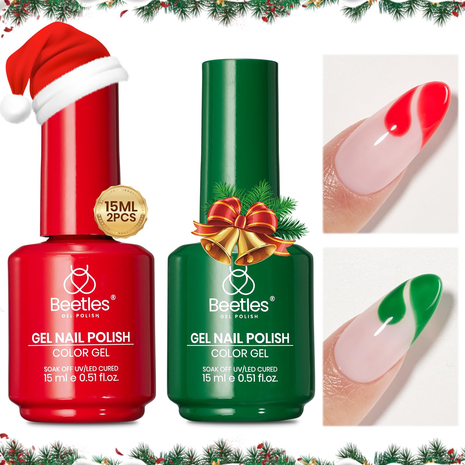 Beetles Gel Polish Prelude of Celebration - 15ML Red Green Classic Colors