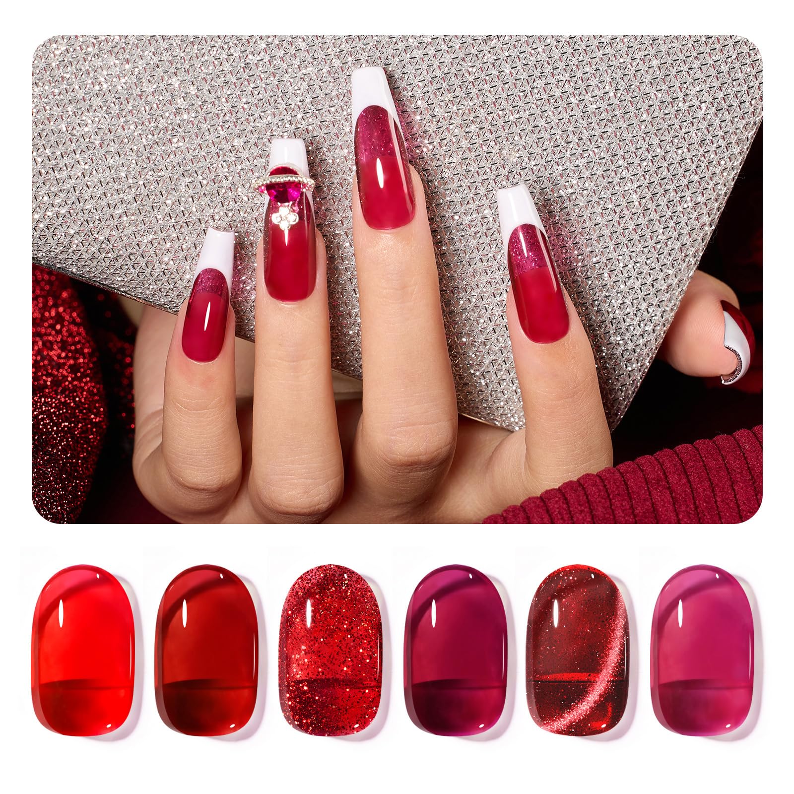 Red Revival 6 Colors Gel Polish Set