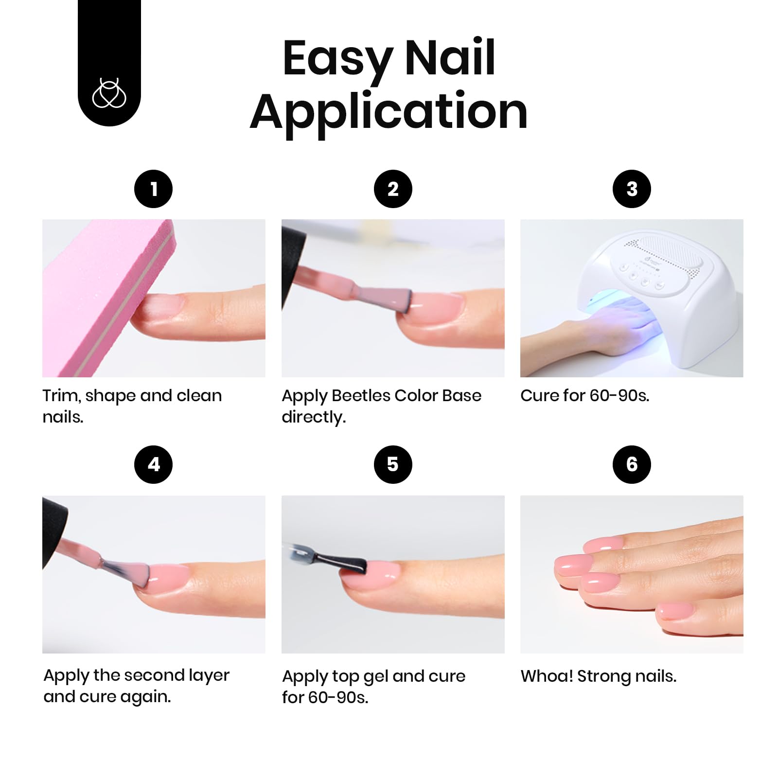 Sunset Peach | 6 Colors Set Beetles 5 In 1 Rubber Base Gel Nude