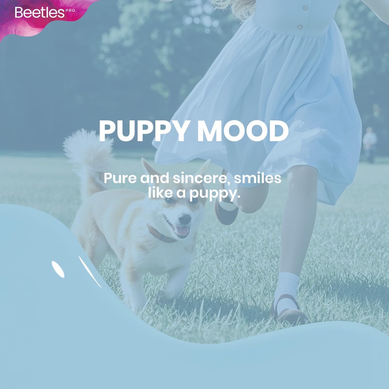 Beetles Pro Blue Gel Polish - Spring Nails Puppy Mood Pastel Light Blue Color 20ML Gel Polish