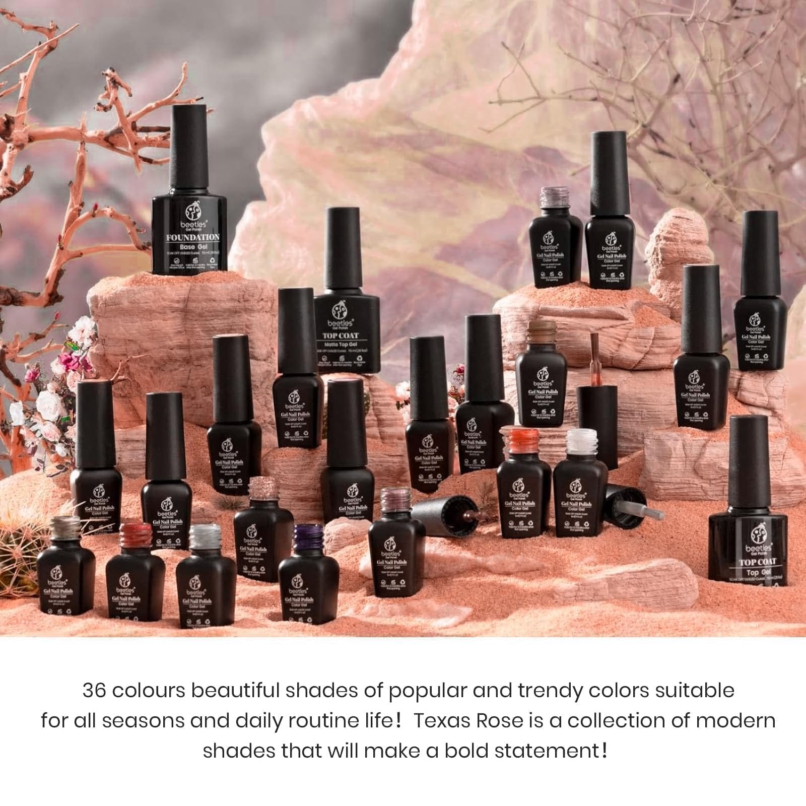 41 Pcs Texas Rose- 36 Colors Gel Nail Polish Gift Set