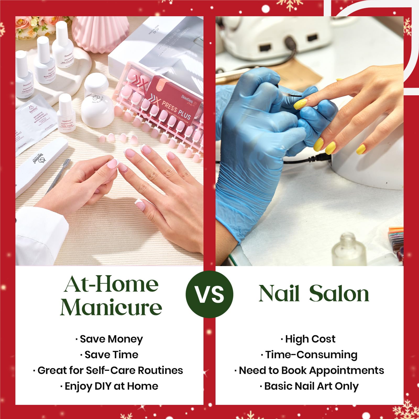 Beetles X Press Kit Gel Nail Kit - Press On Nails Short Almond Kit with 224Pcs French Nail Tips Nail