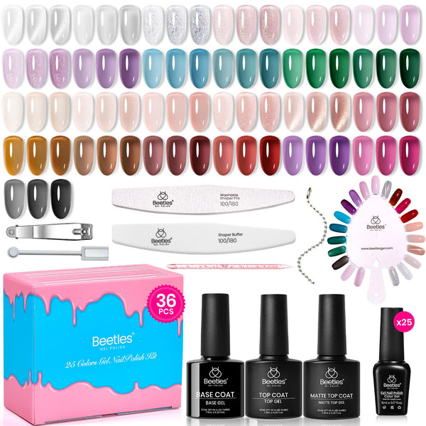 Beetles Gel Nail Starter Kit 2026 DEAL BOX Deal Box Jelly Veil 25 Colors All-in-One Mani Set