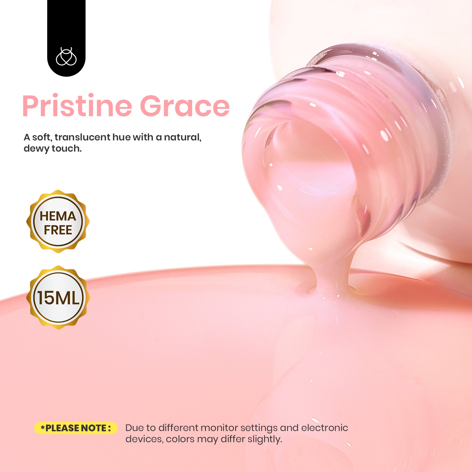 Beetles Builder Gel HEMA Free-Pristine Grace 0.5 oz 8 in 1 Nail Thickening Strengthening Building Apex for Beginner DIY Salon at Home, Jelly Pink Builder Valentines Nail Gel, UV & LED Lamp Cured