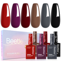 Beetles Midnight Elegance Hema Free Gel  Polish Set - Colorful Bottle 6 Color Each 15ml