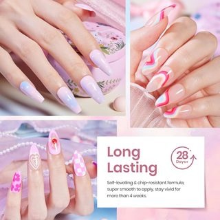 Beetles 24Pcs Gel Nail Polish Set with Base Top Coat, Pastel Bright Neon Colors Gel Polish Kit Nude Blue Pink Red Green Purple Colors, with Blooming Gel 15ml Clear Uv Led Aura Nails Gel Polish Soak off Uv Nail Gift