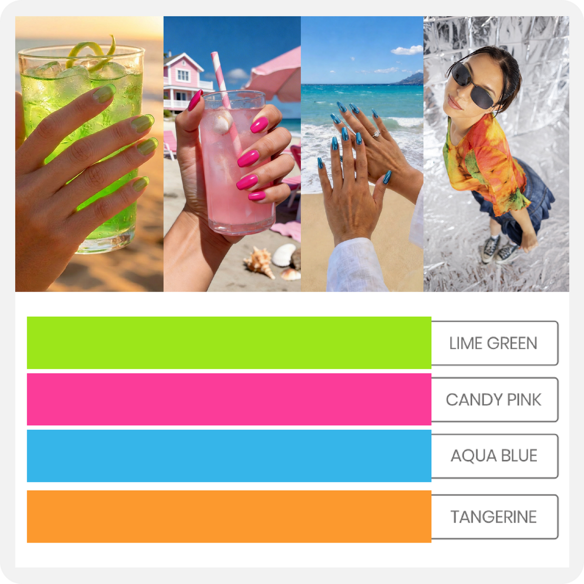 jelly neon colors for playful and fresh nail designs