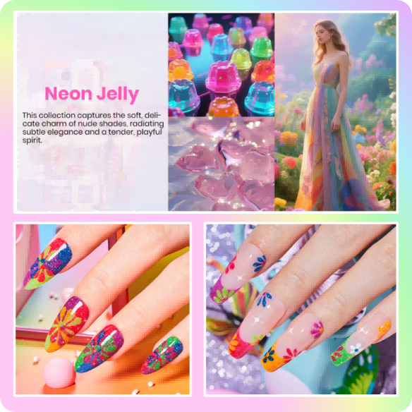 hot pink nail designs in bold and playful styles by Beetles gel nail polish