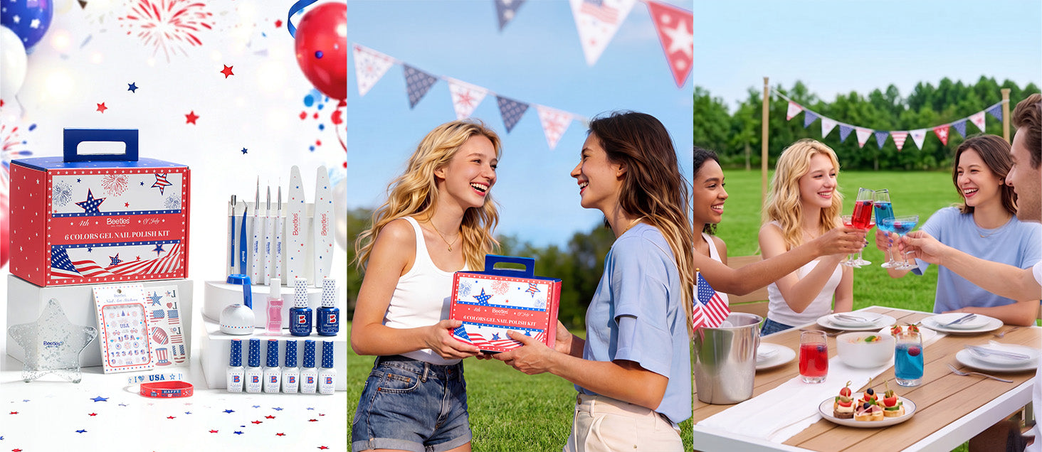 Beetles Independence Day limited edition gift box is perfect as a gift or take to the party and enjoy mani time with your besties.