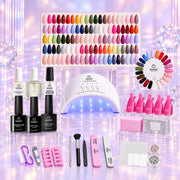 Beetles Gel Nail Starter Kit Outfit Glitter Red Classic Blue Manicure 35 Colors All-in-One Mani Kit