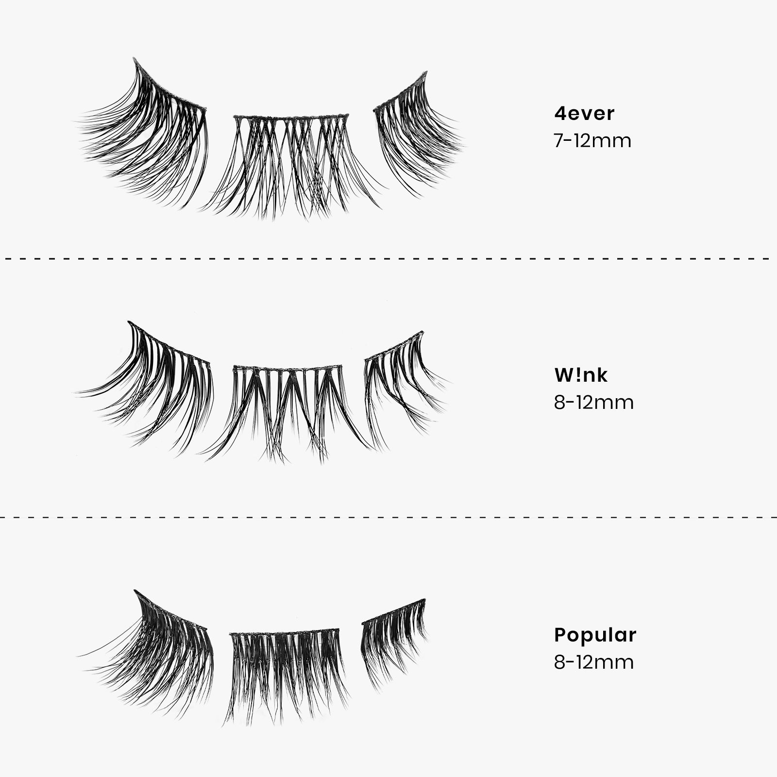 False Eyelash Clusters Kit| Essential Collection 3 Styles 6ct